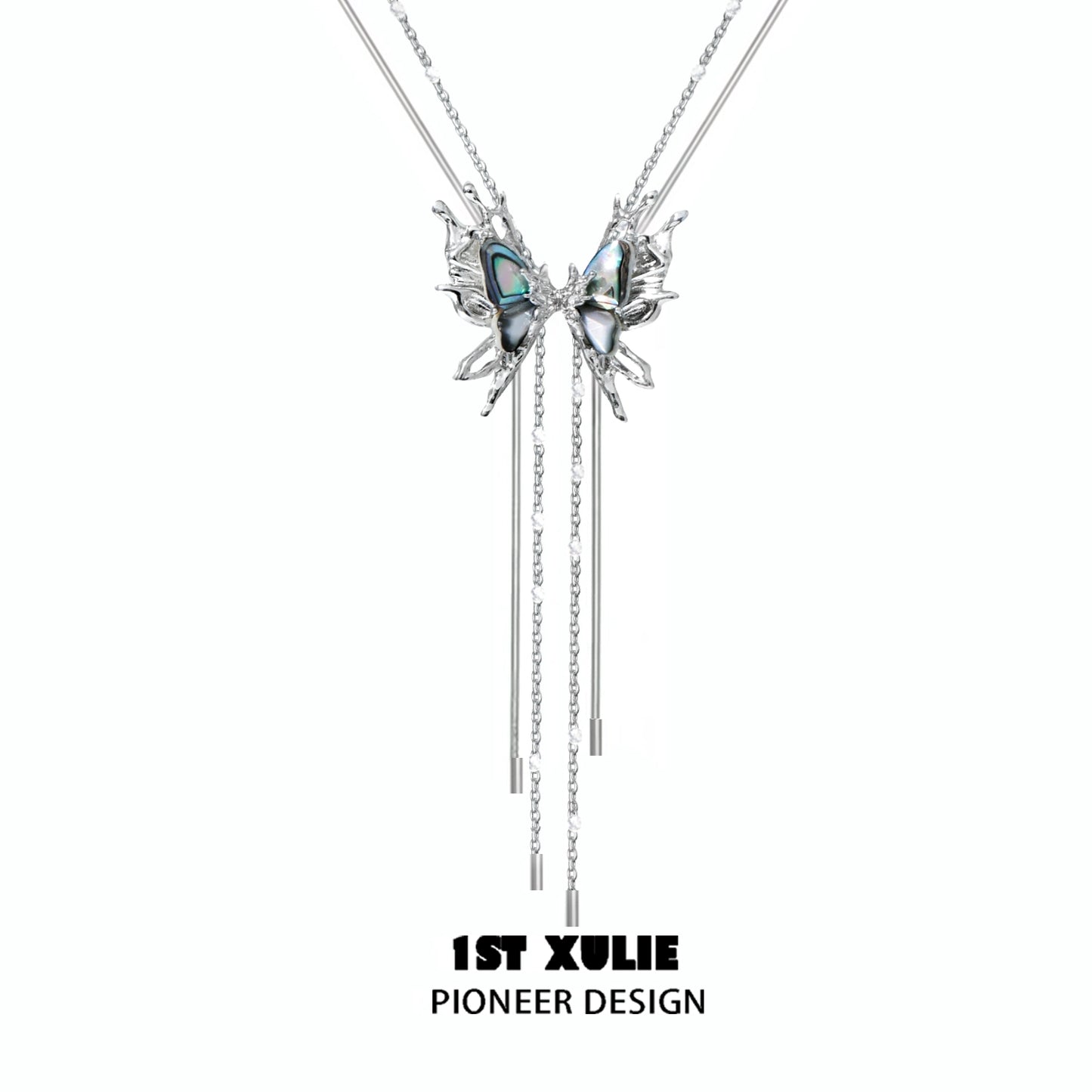 Punk Butterfly Tassel Necklace