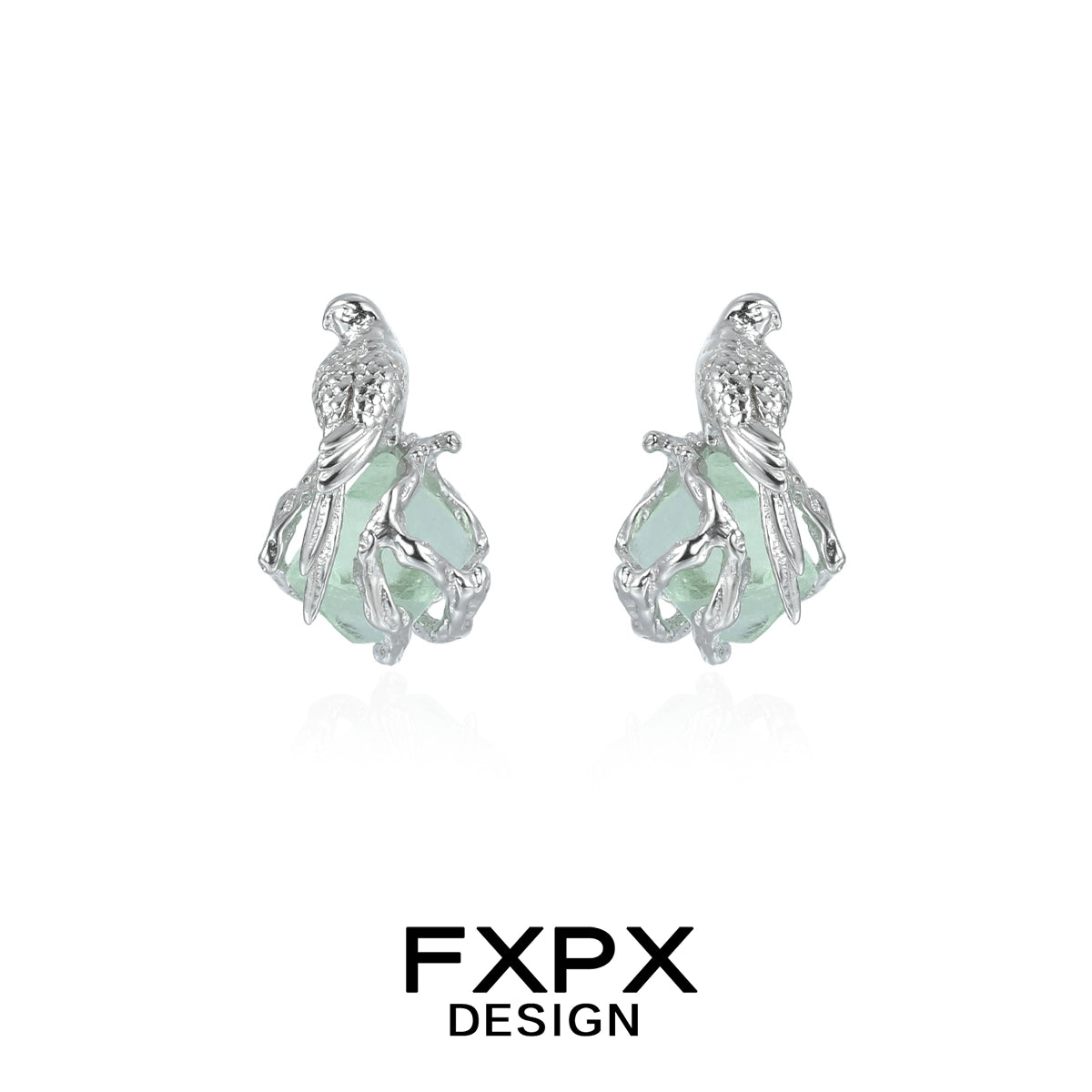 Flying Bird Fluorite Earrings