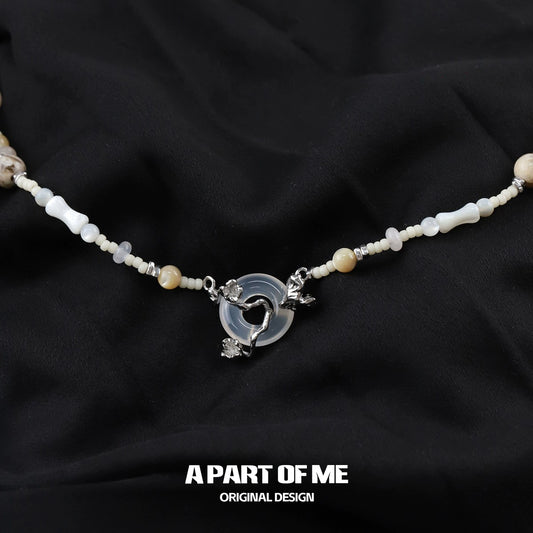 Laurel Chalcedony Silver Necklace