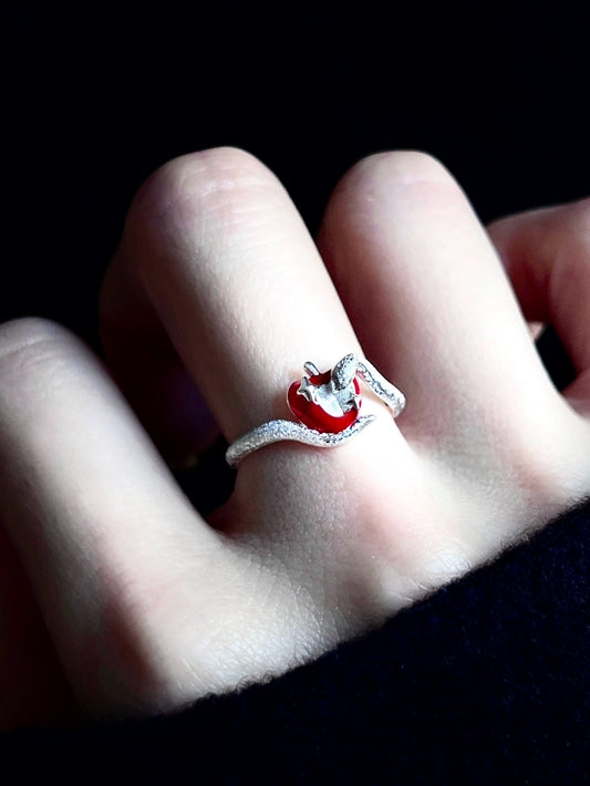 "Forbidden Fruit" Snake Ring