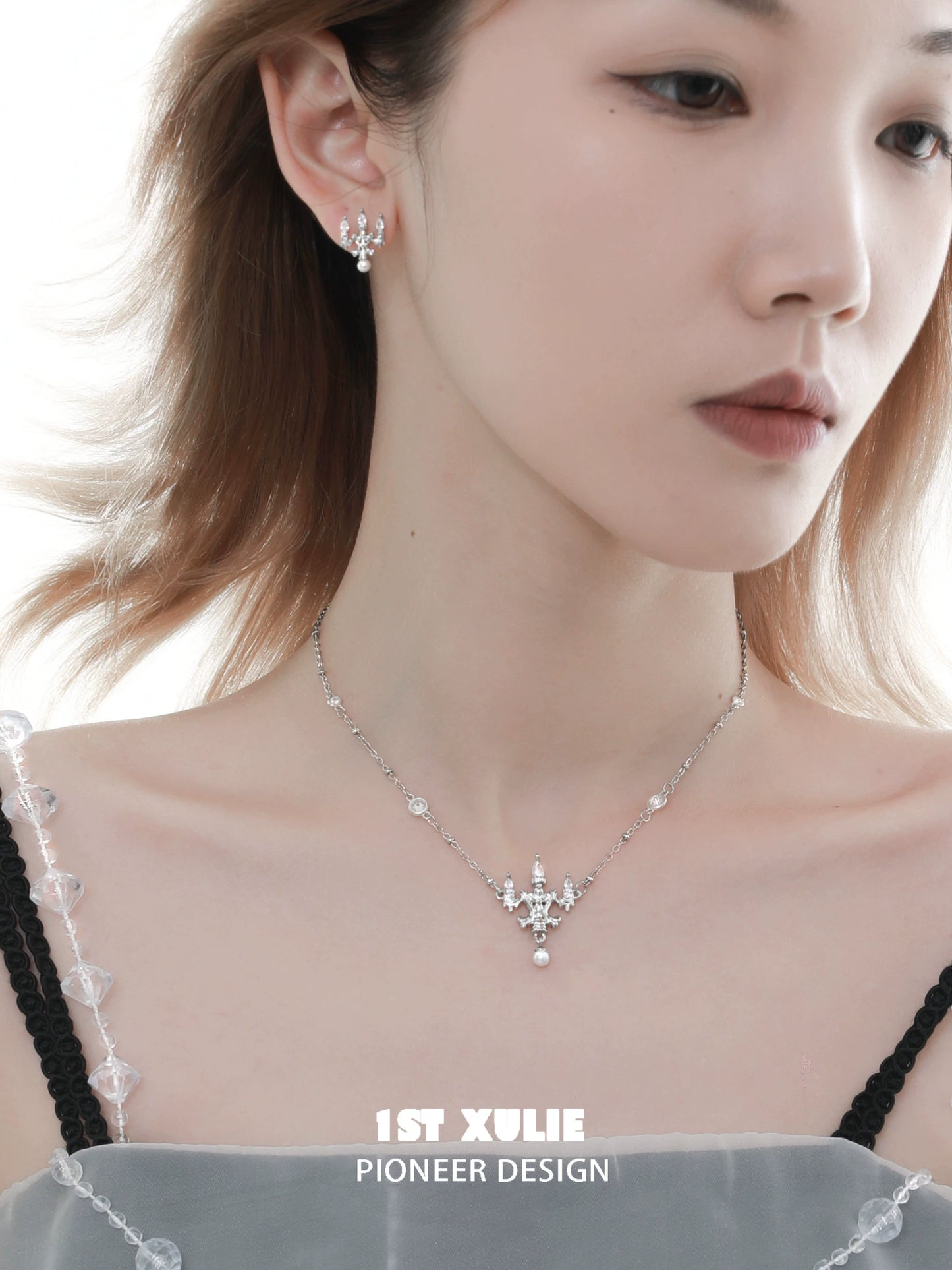 Dream Crystal Lamp Silver Necklace