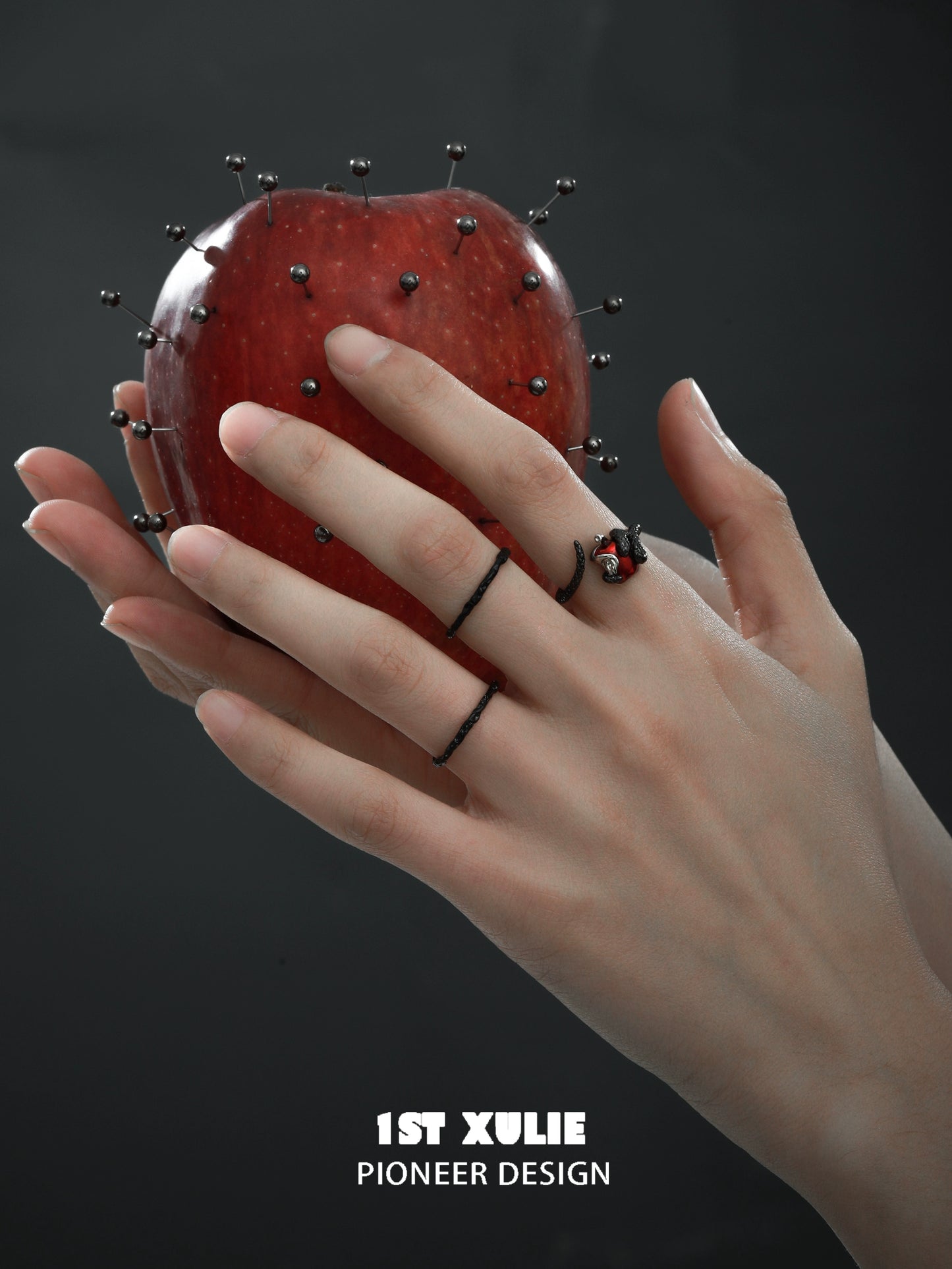 Gothic Taboo Apple Snake Ring