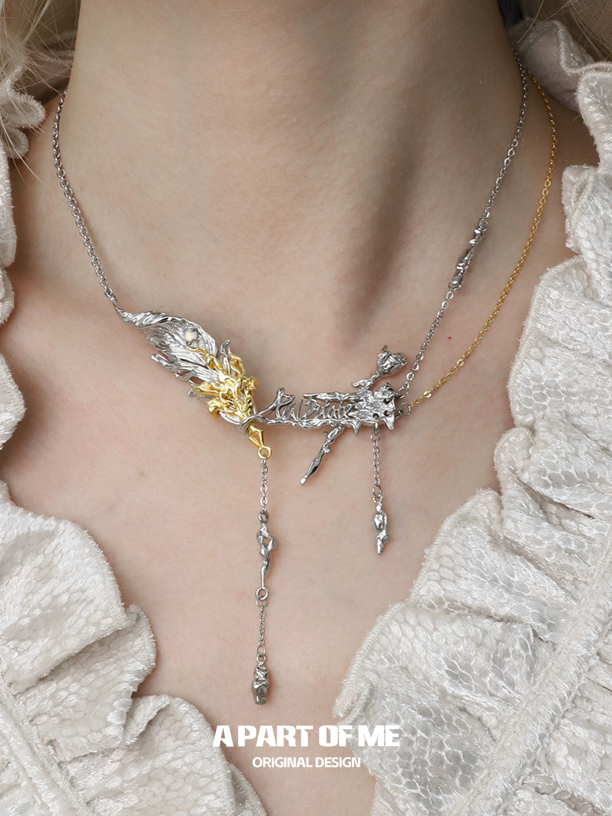 Eager Rose Feather Necklace