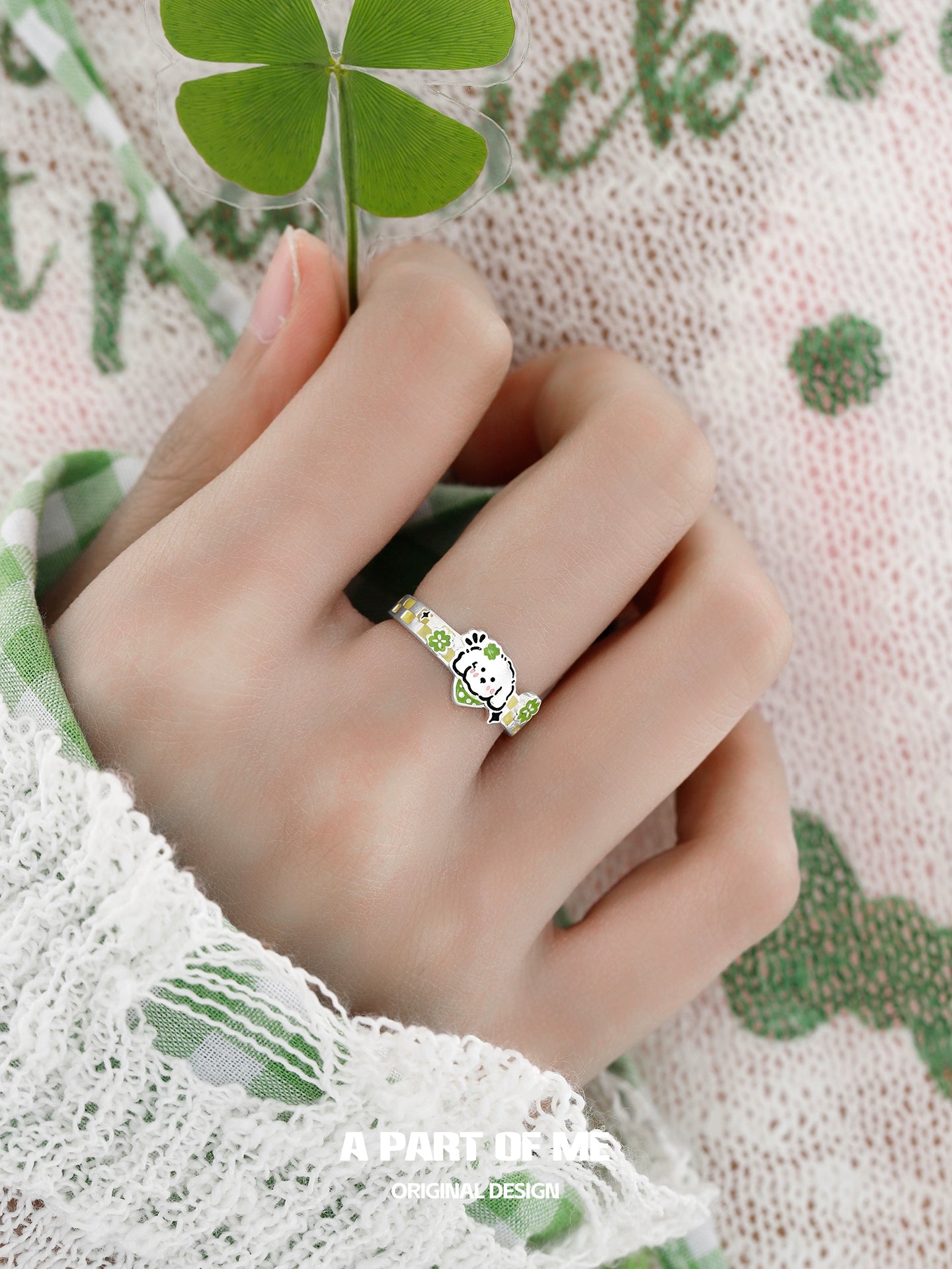 Clover Cat Puppy Couple Rings