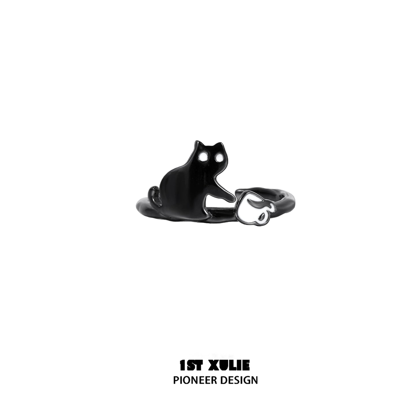 Y2K Playful Black Cat Toy Ring