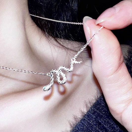 "Silver Snake" Collarbone Necklace