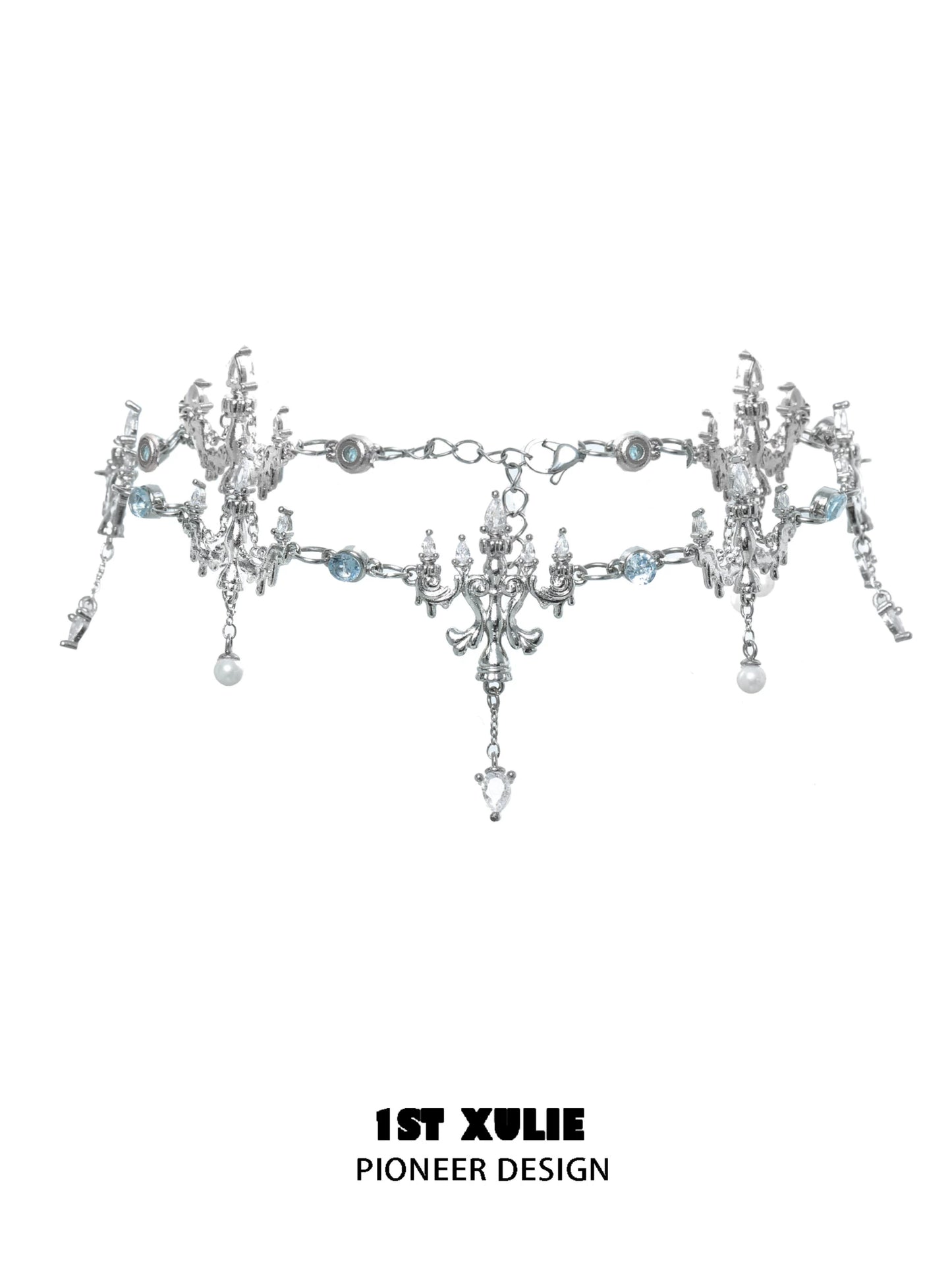 Crystal Lamp Fringe Necklace