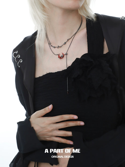 Blood Moon Rose Necklace