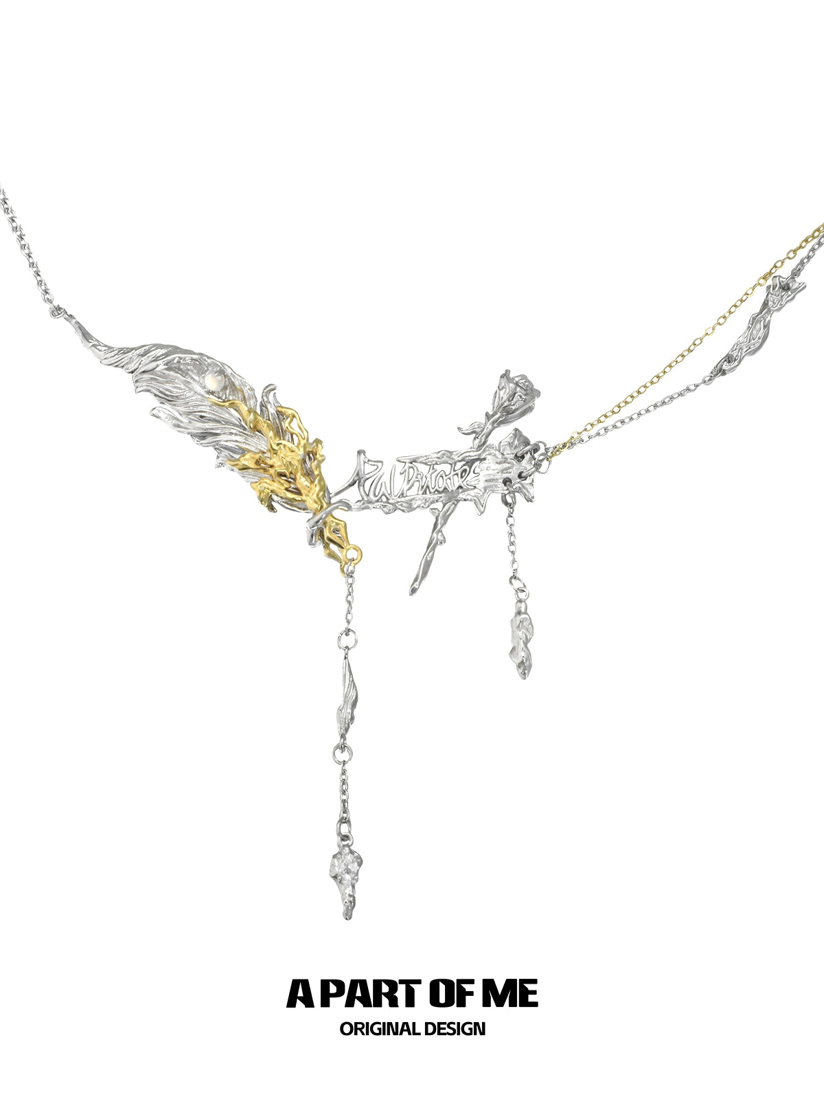 Eager Rose Feather Necklace