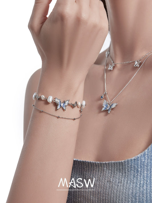Starry Blue Butterfly Bracelet