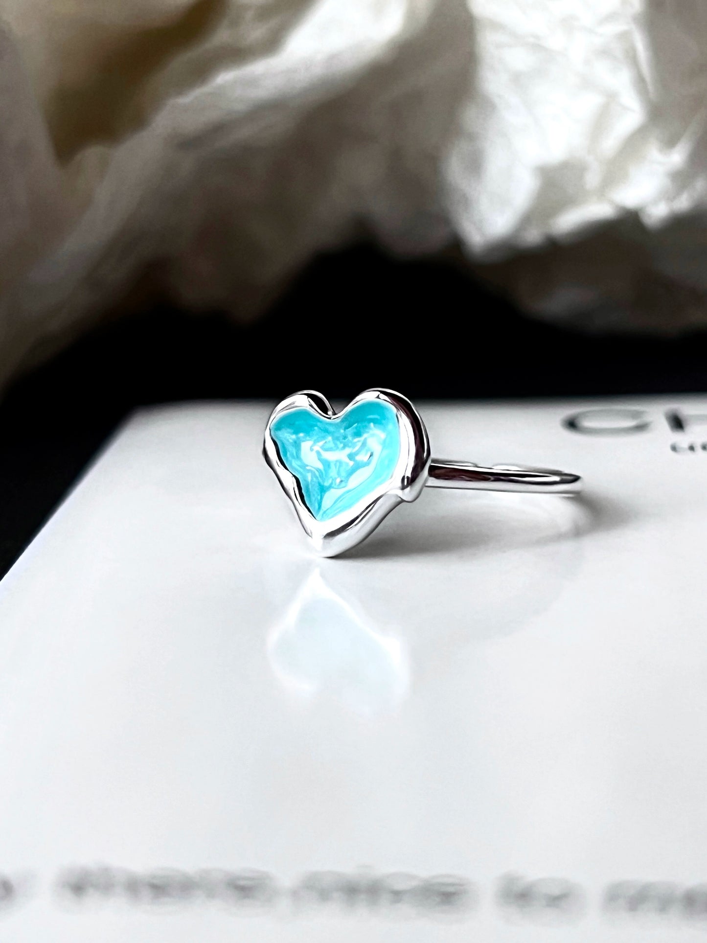 "Iceland Heart" Blue Ring