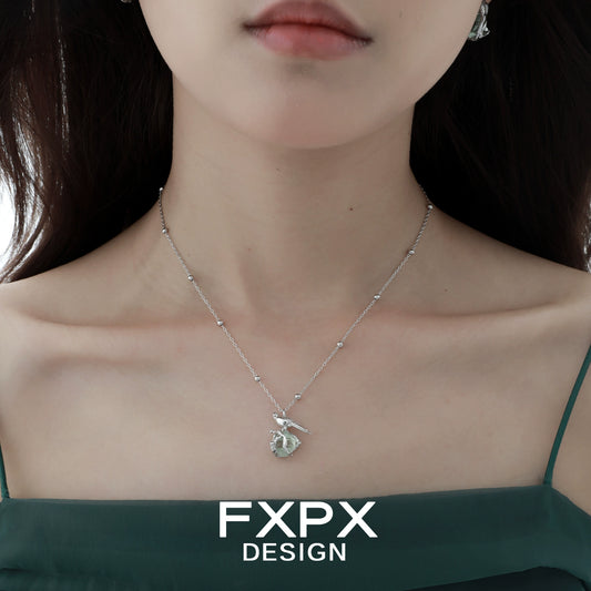 Swallow Fluorite Silver Necklace