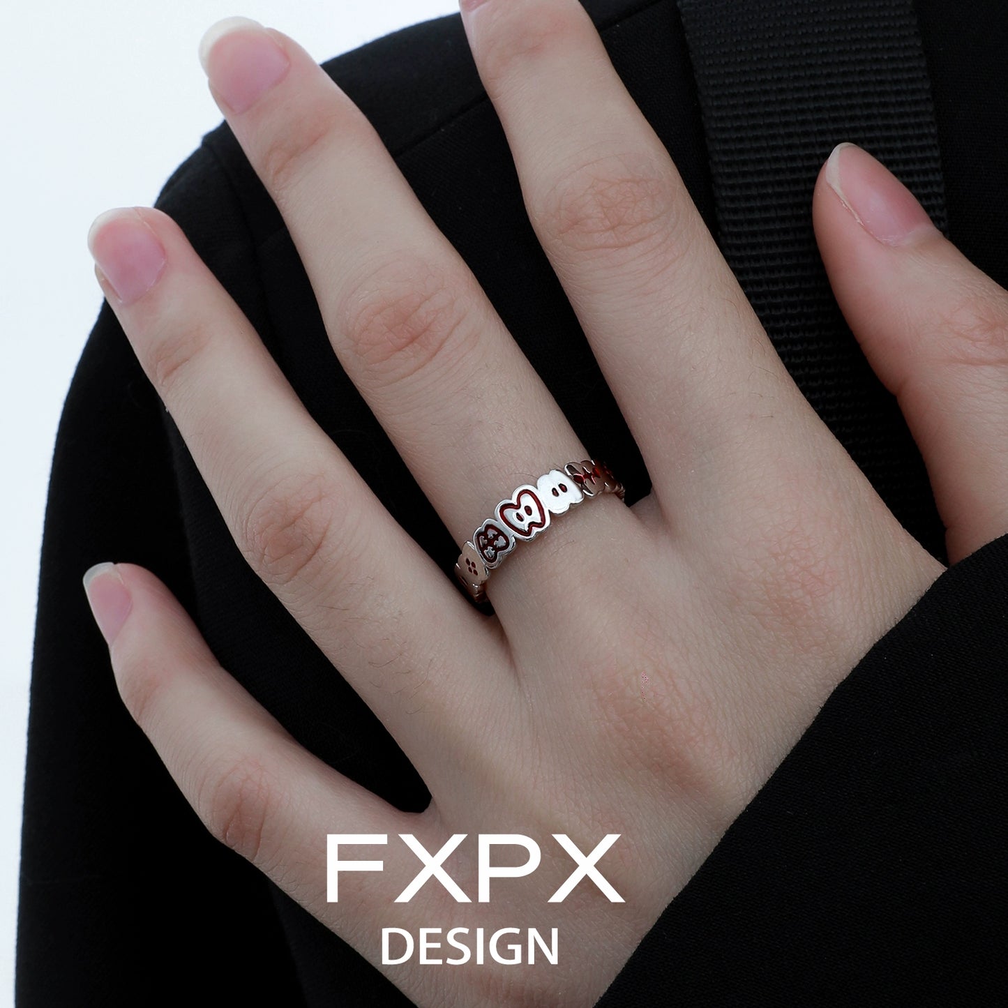 Summer Red Green Apple Ring