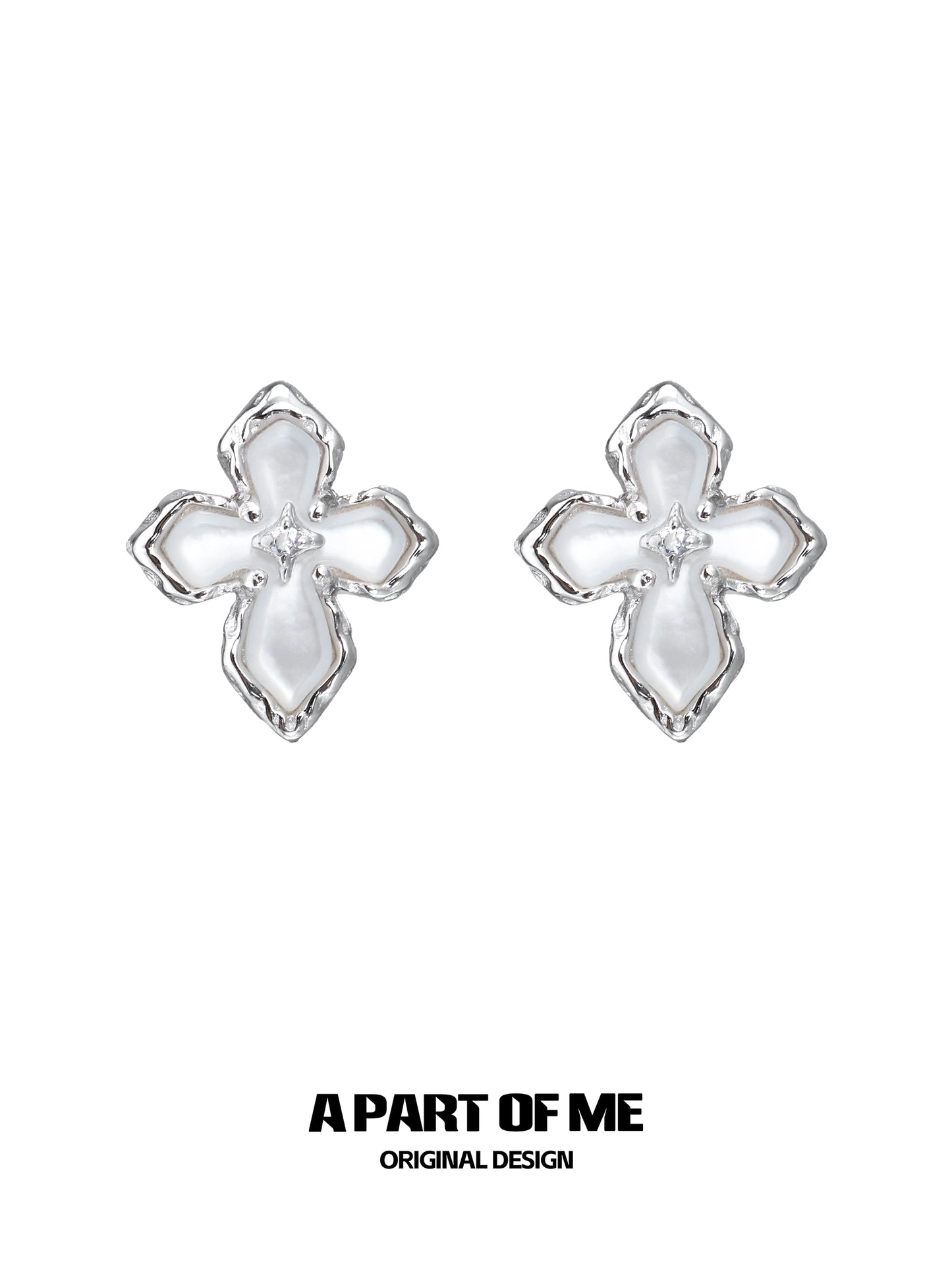 Stigmata Cross Silver Earrings