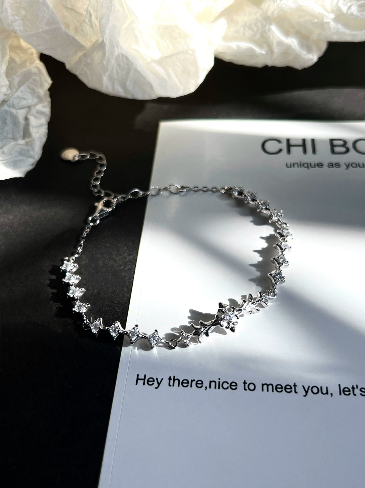 "Starry Night Iris" Zircon Bracelet