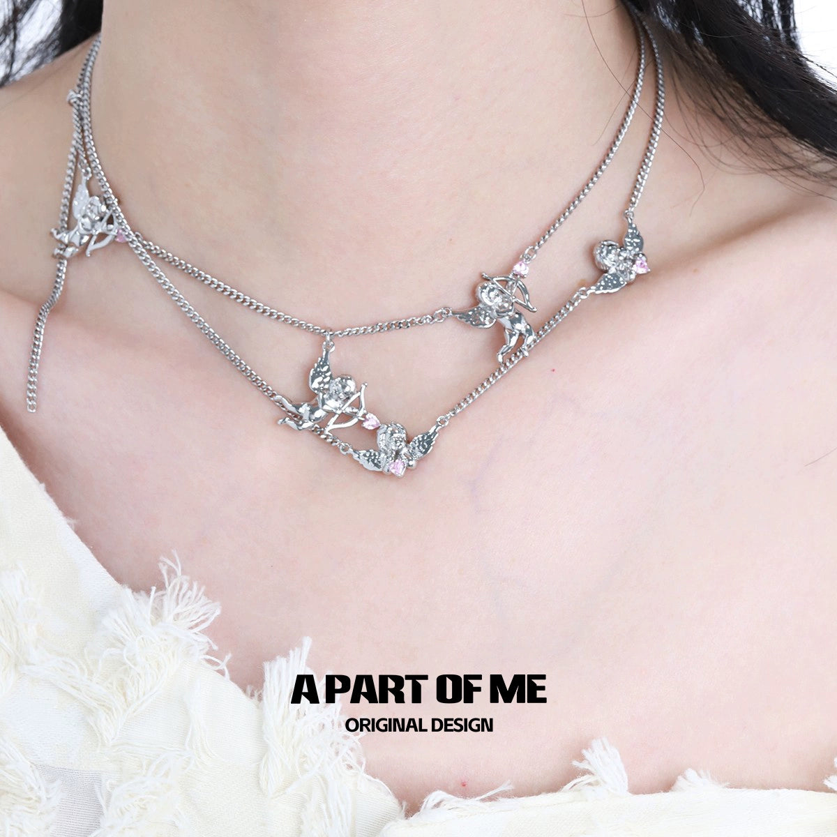 Cupid Double-Layer Zircon Necklace