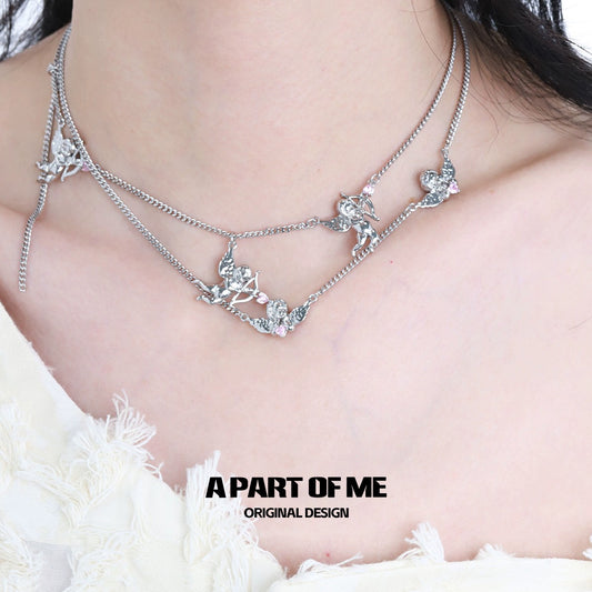 Cupid Double-Layer Zircon Necklace