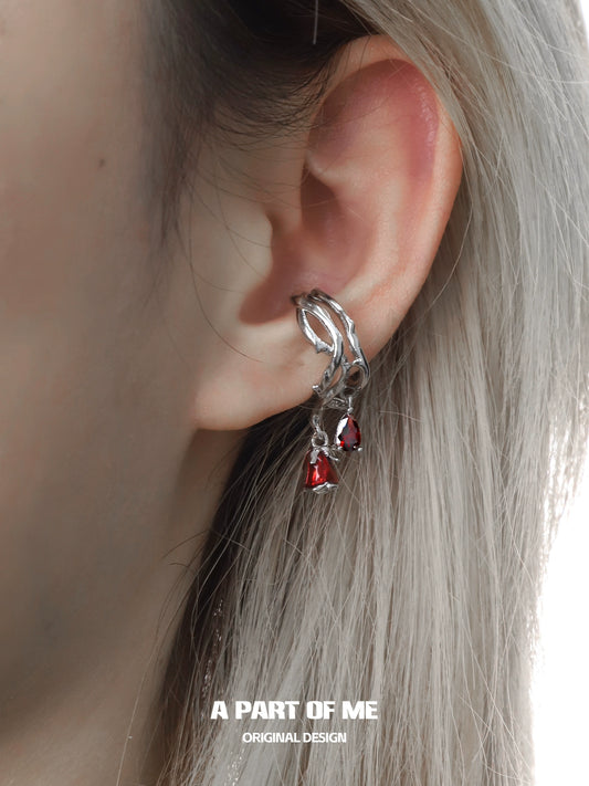 Scarlet Rose Ear Cuffs