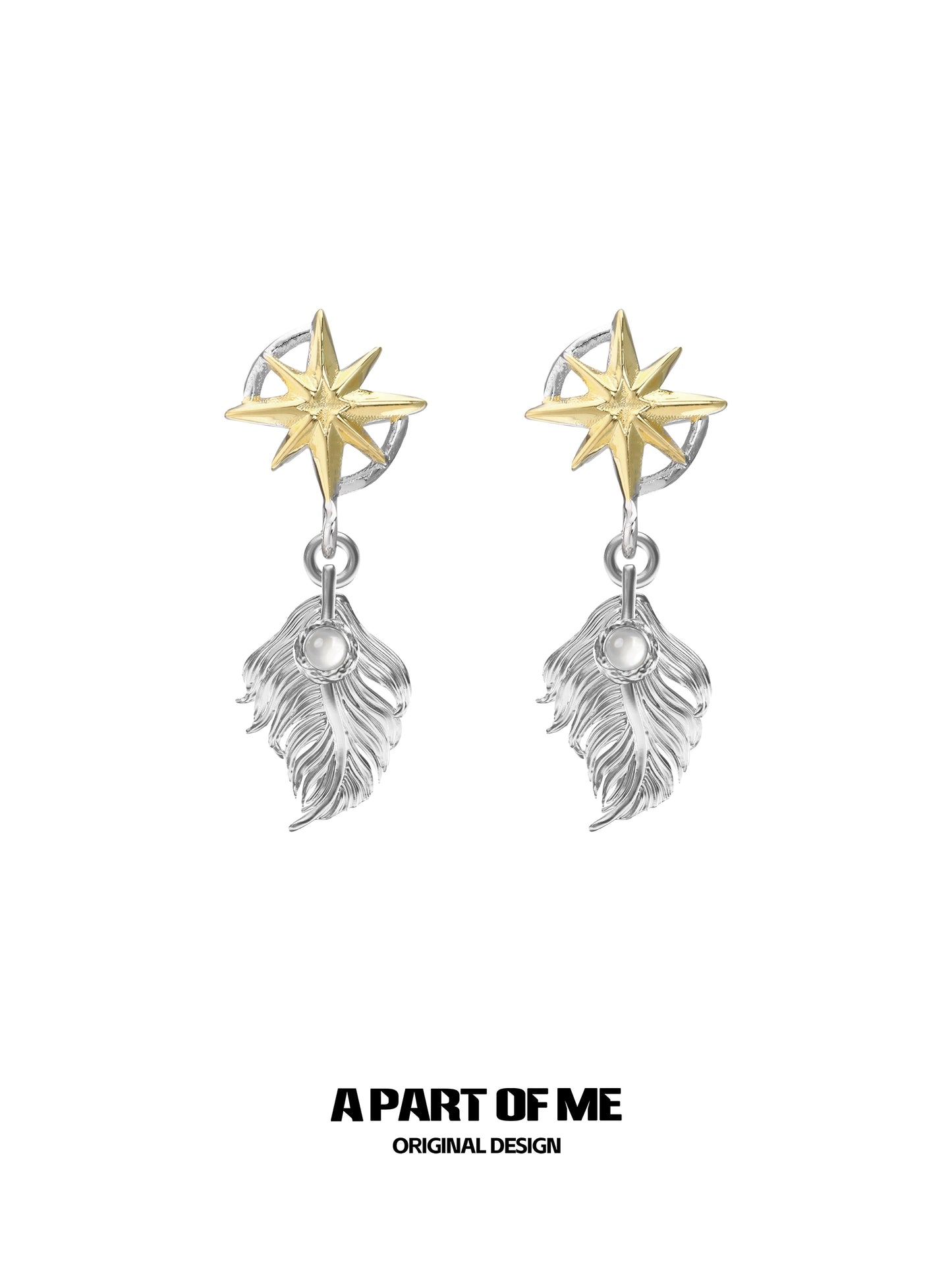 Feather Agate Genderless Earrings