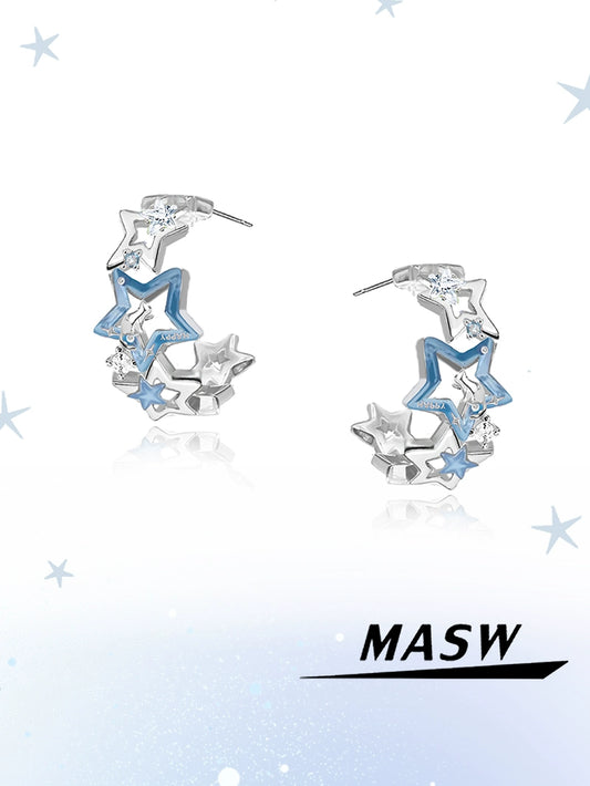Mystic Blue Star Earrings