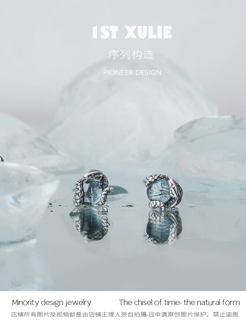 Slytherin Snake Cytal Cool Earrings