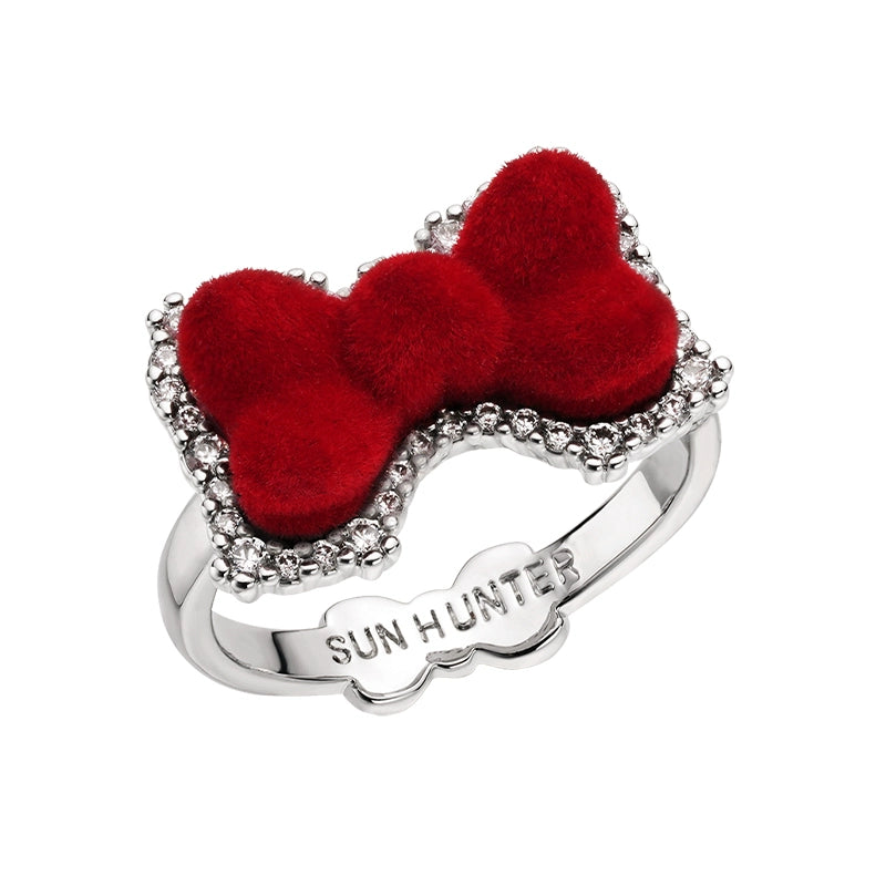 Velvet Butterfly Heart Ring