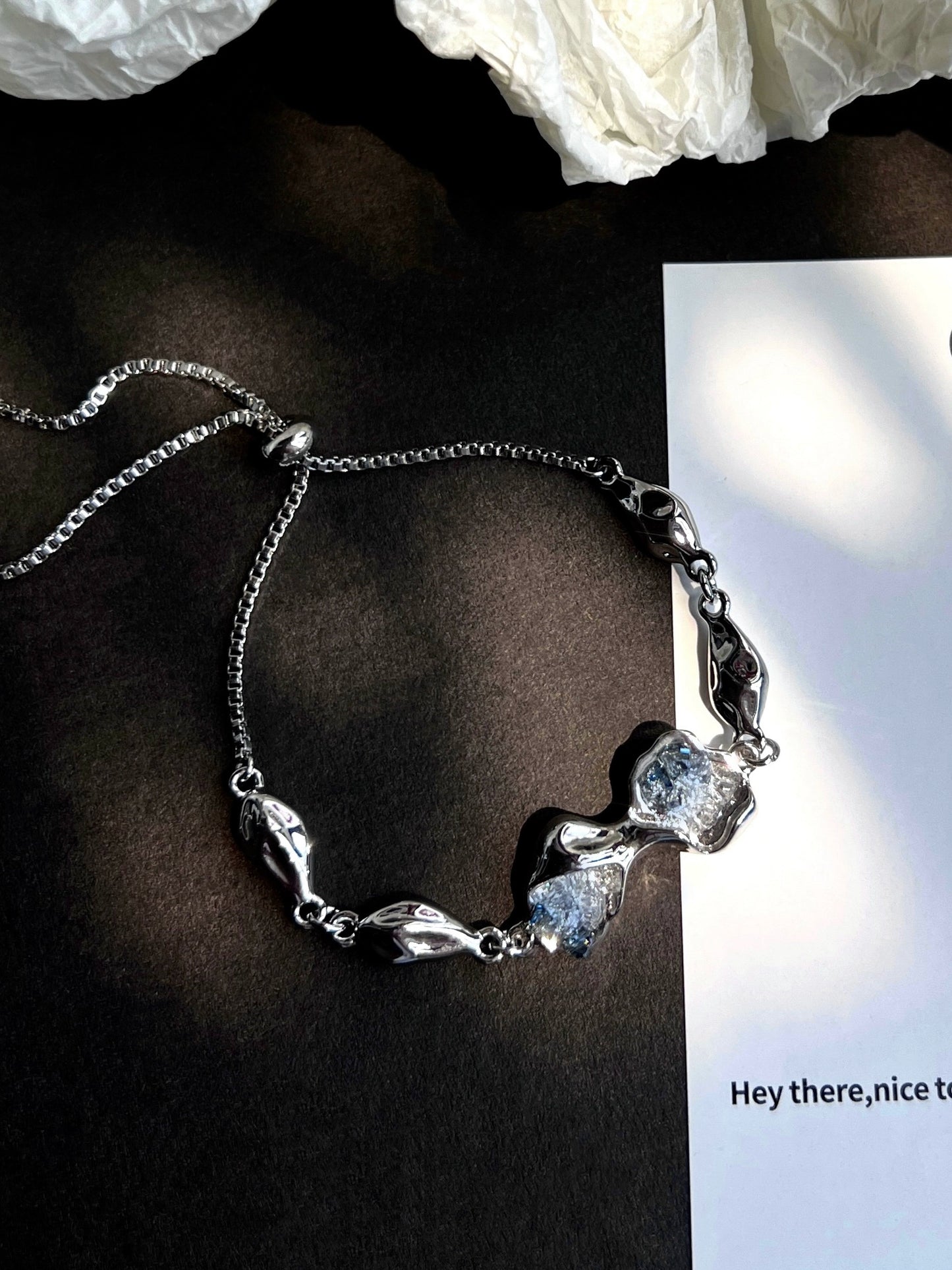 "Lava Stone" Haze Blue Bracelet