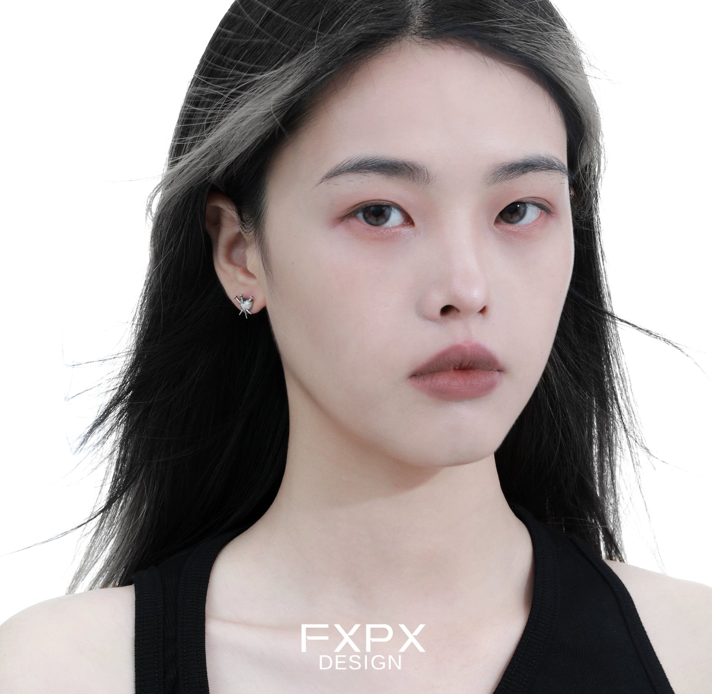 Vintage Punk Love Silver Earrings