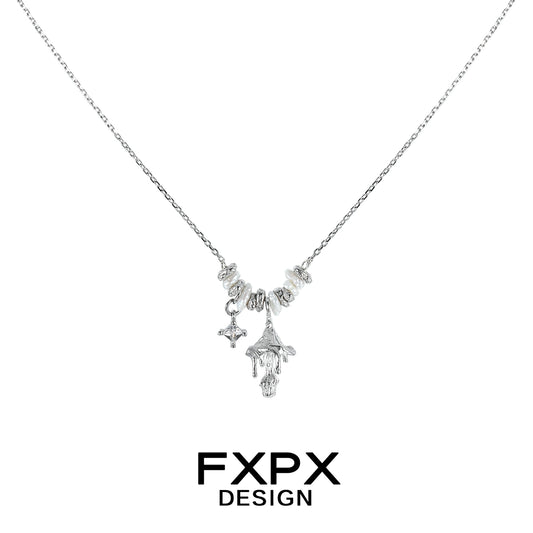 Metal Aesthetic Mushroom Necklace