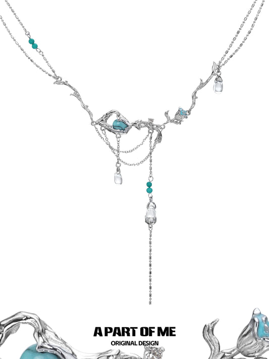 Turquoise Vase Tassel Necklace