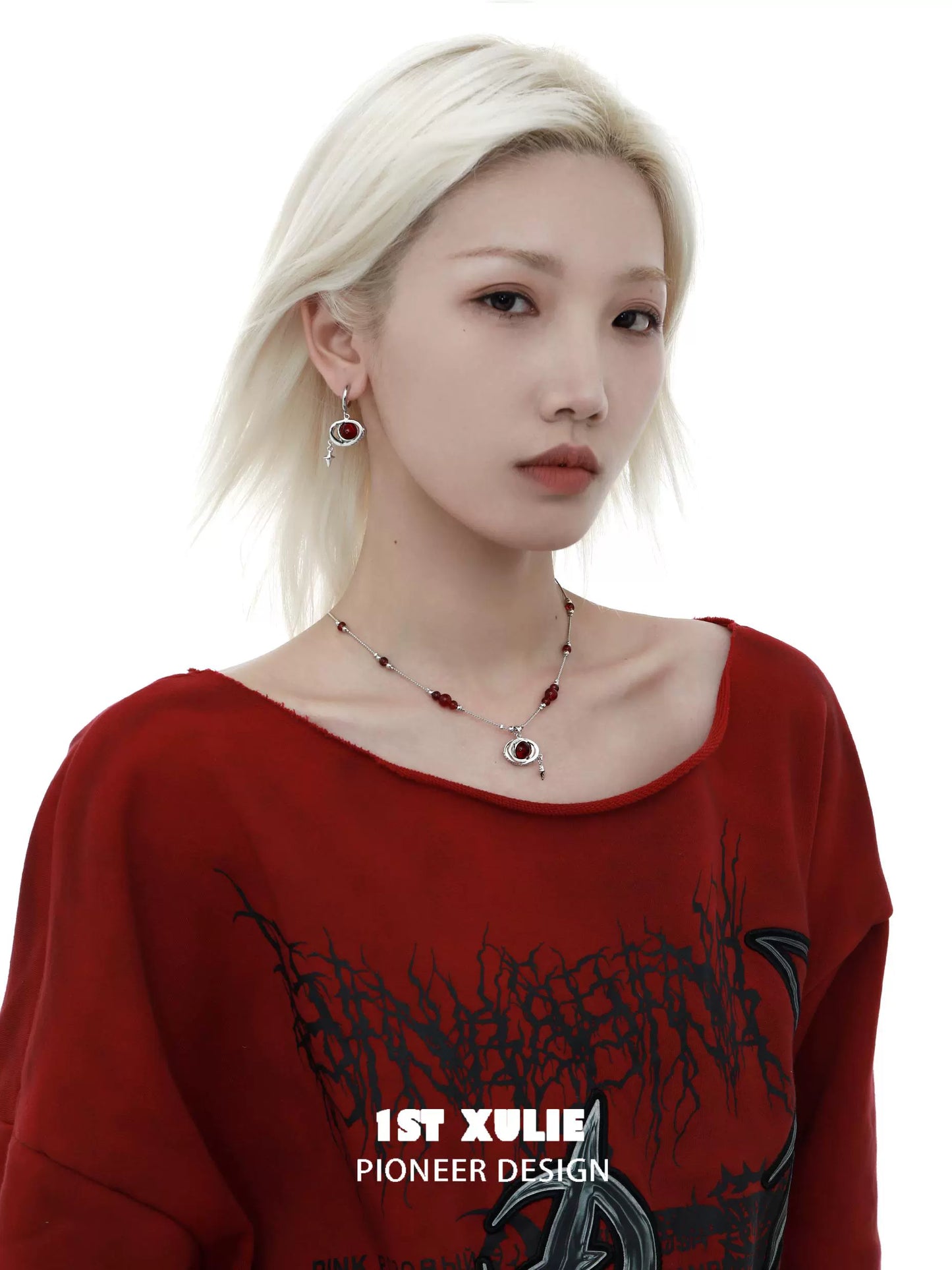 Y2K Rebel Mars Beaded Necklace