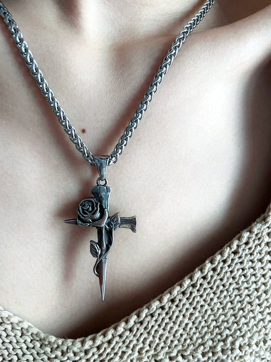 "Jazz Rose" Cross Necklace