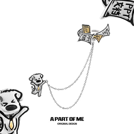 Rebel Puppy Chain Earrings