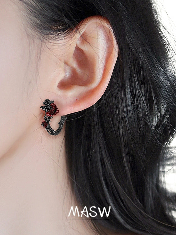 Red Rose Gothic Earrings
