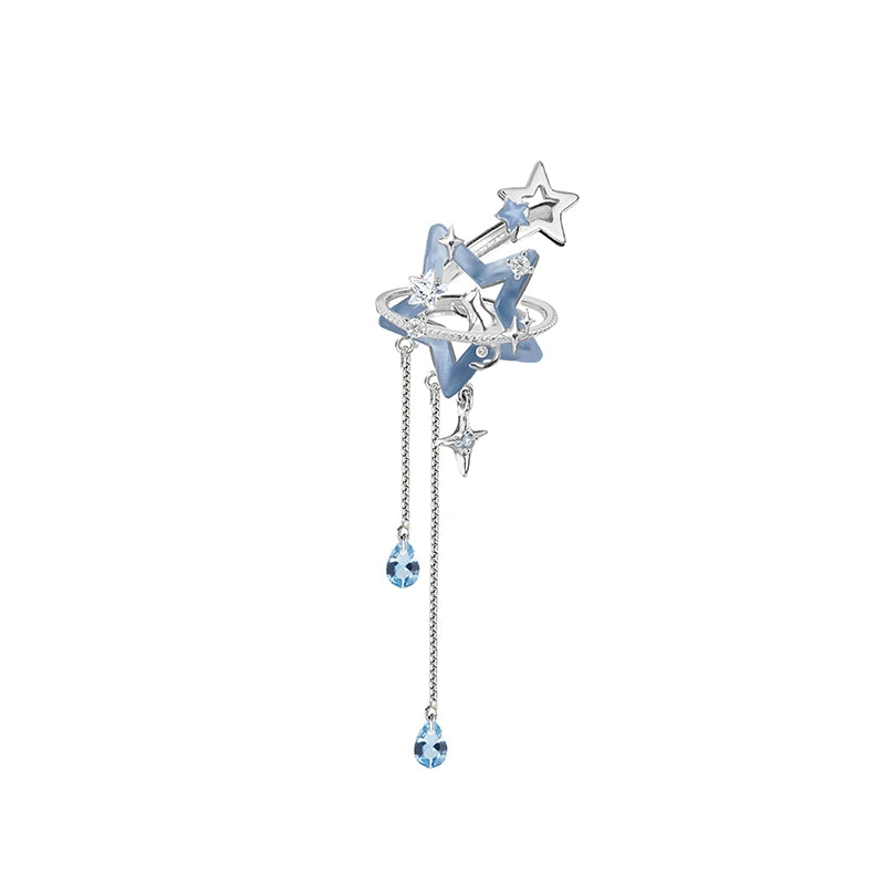 Ice Blue Star Ear Cuffs