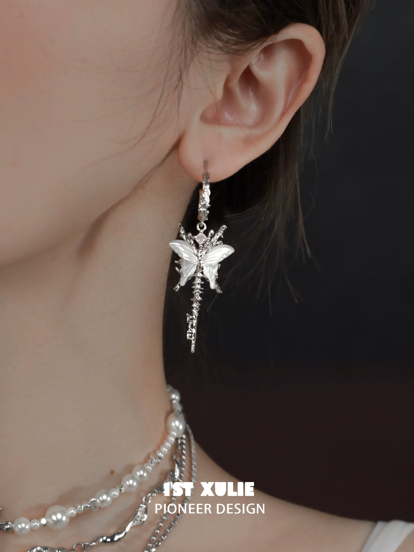 Butterfly Tassel Shell Earrings