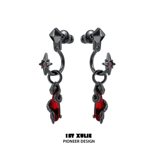 Gothic Dark Snake Removable Earrings