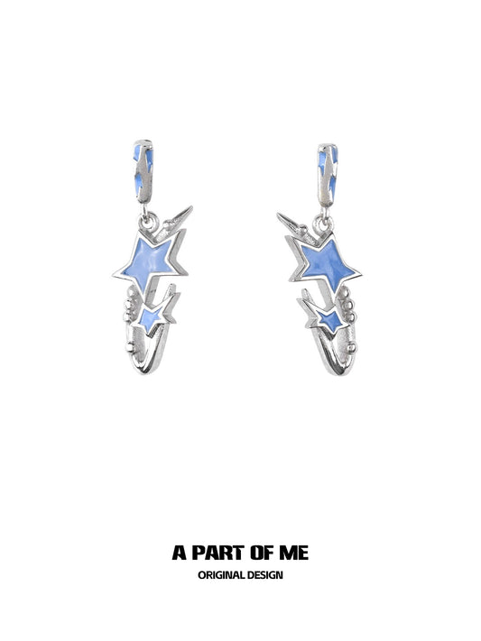 Y2K Blue Star Retro Earrings