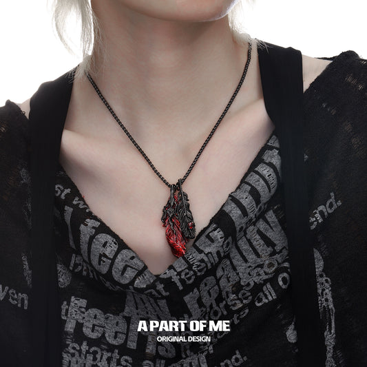 Dark Angel Feather Necklace