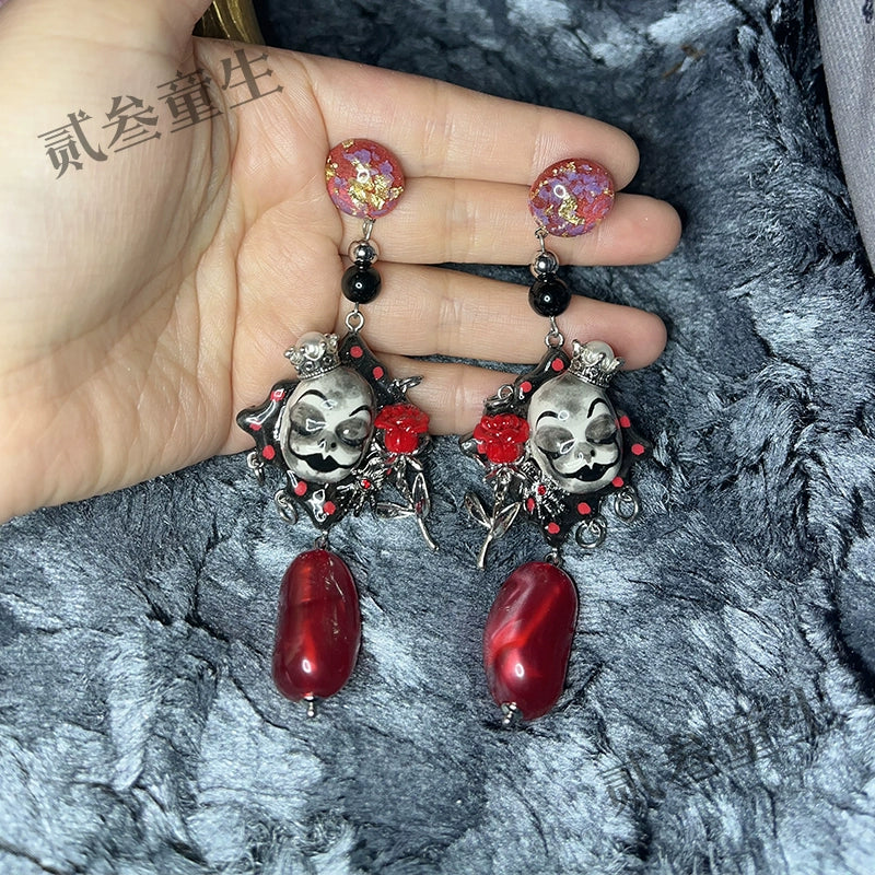 Earrings & Ear Cuffs-Ersan Tongsheng Original Earrings Fashion Personality Repair Clown Dark Wind Premium Earrings Niche Design Earrings