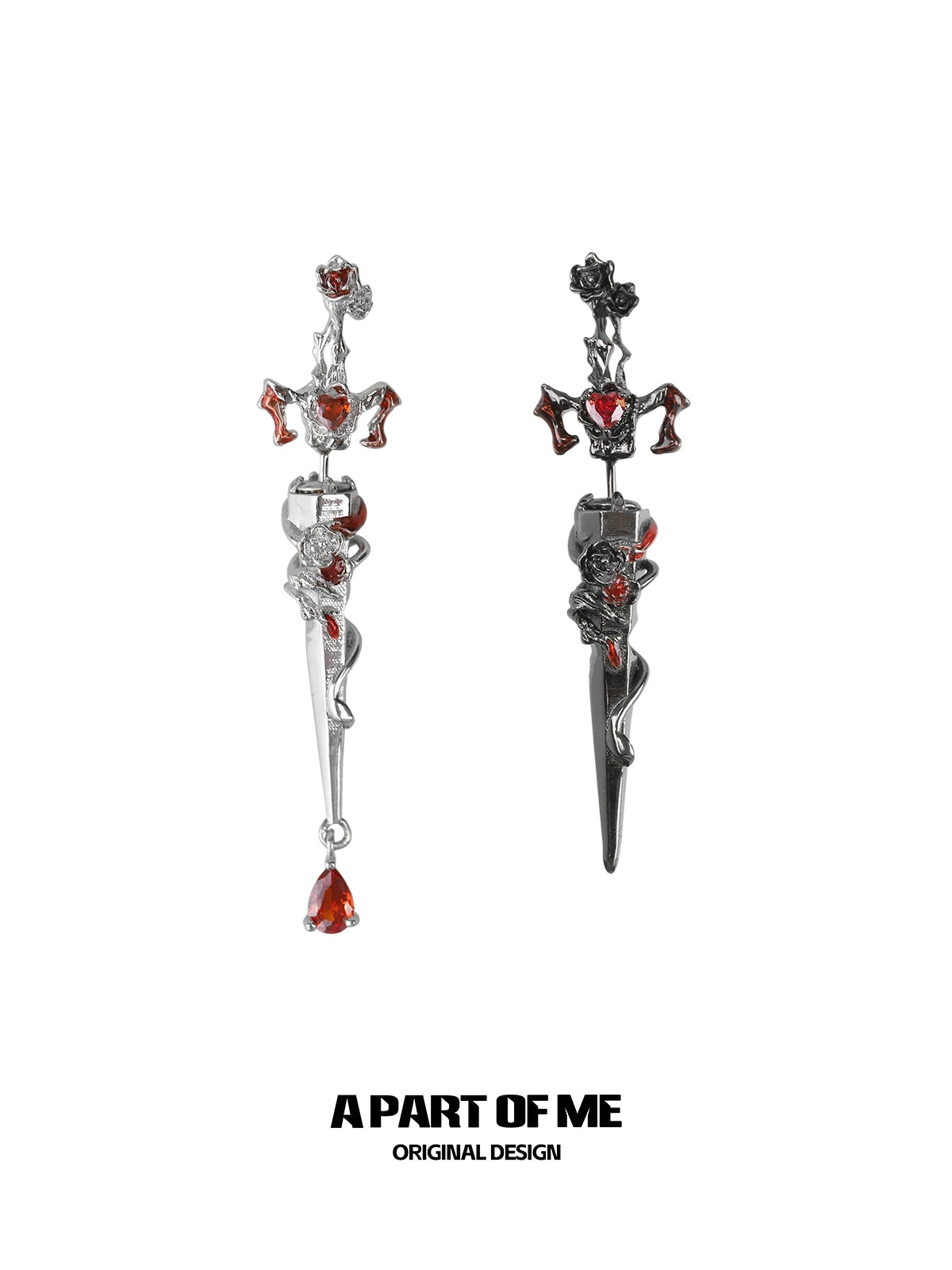 Rose Sword Piercing Earrings