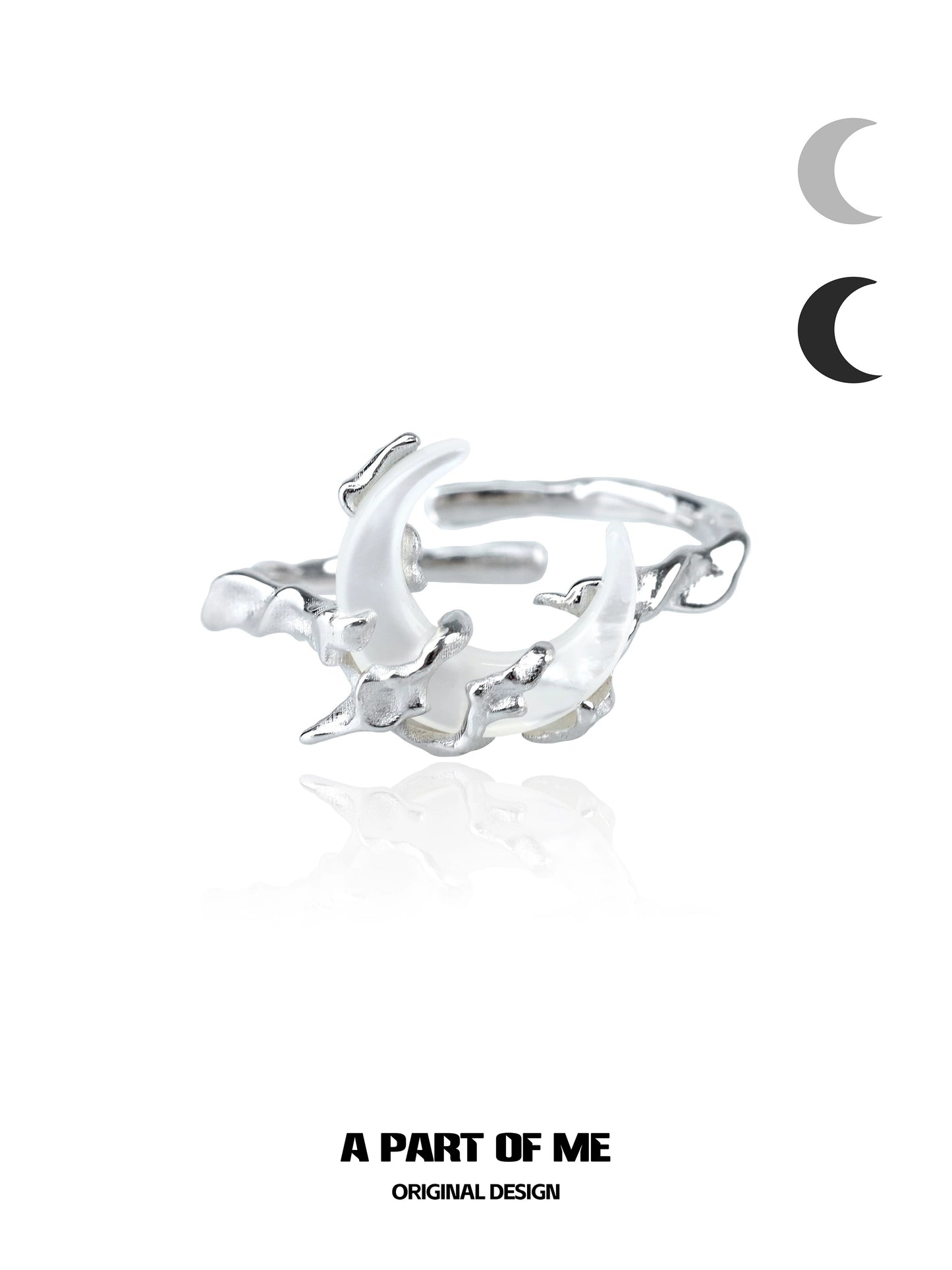 Bone Orchid Moon Ring
