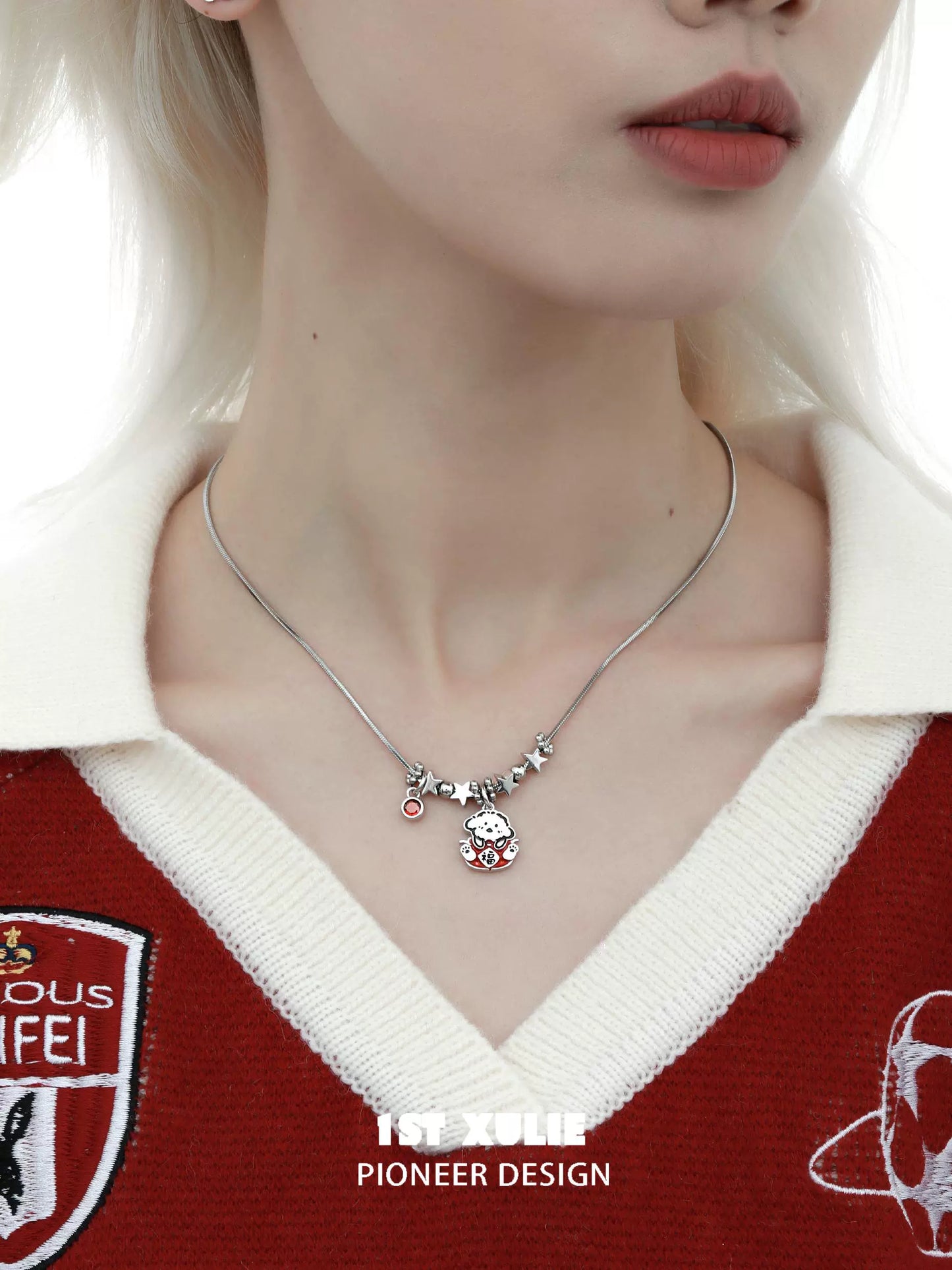 Y2K Happy Pup Pendant Necklace