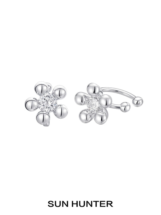 Island Flower Bell Silver Earrings