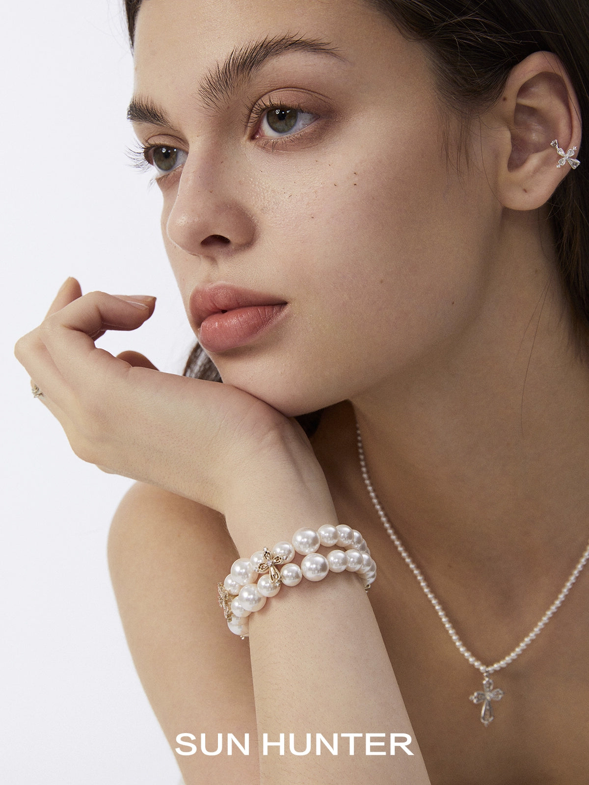 Vintage Cross Pearl Bracelet