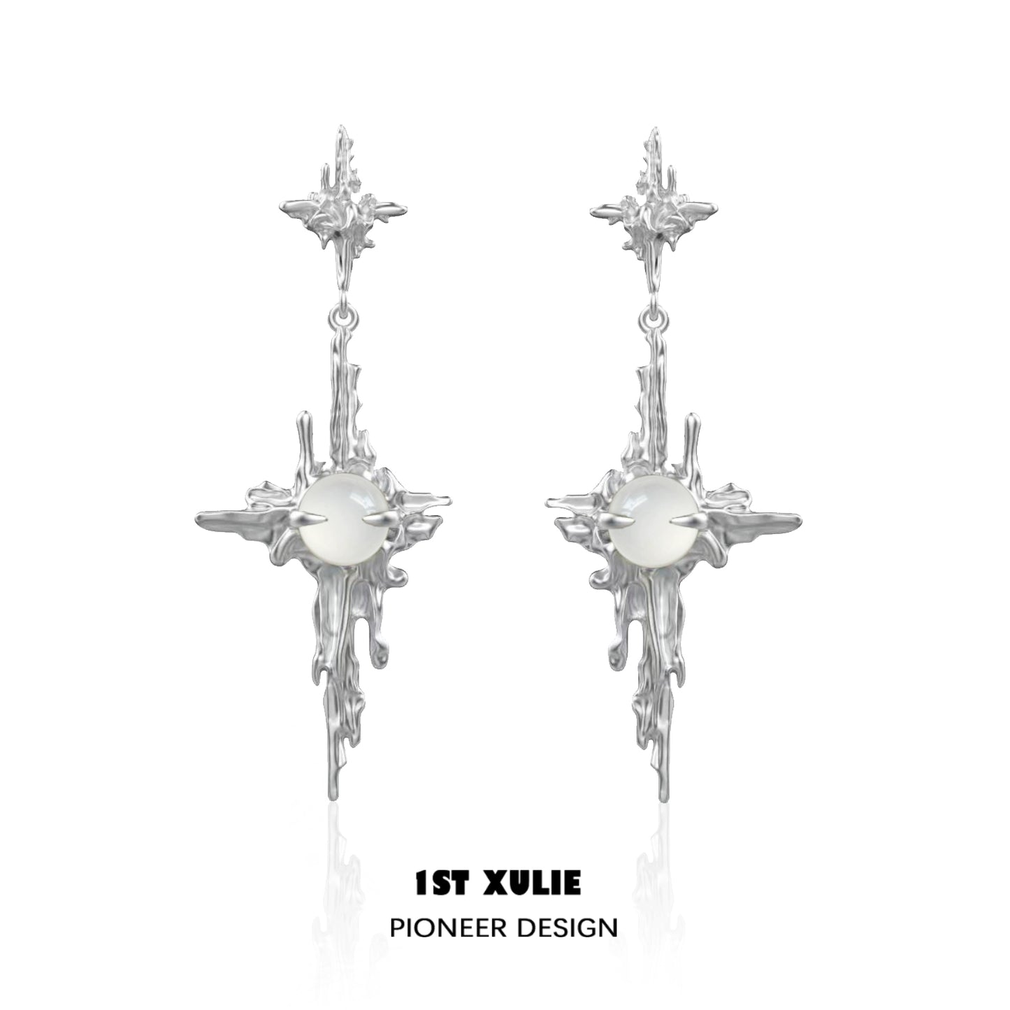 Luminous Agate Cross Earrings