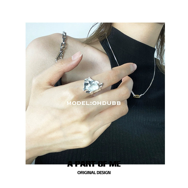 Geometric Gem Punk Ring