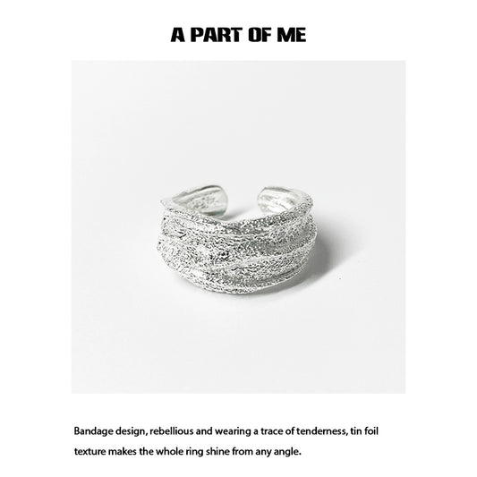 Silver Tin Bandage Ring