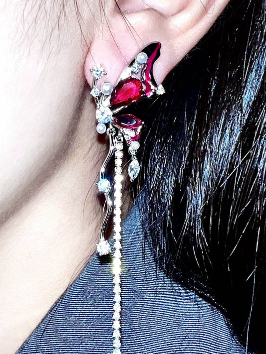 "Blood Butterfly" Zircon Earrings