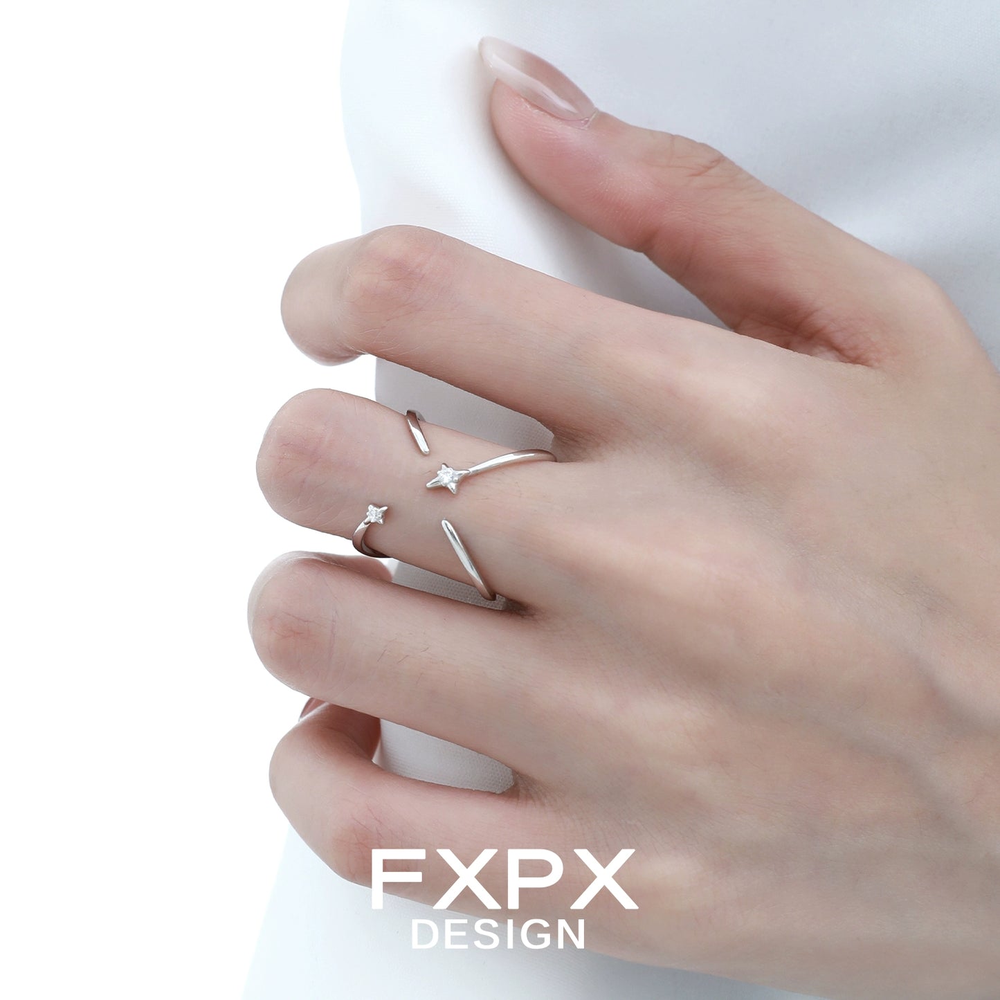 Star Trail Silver Ring